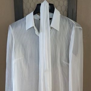 White striped blouse.